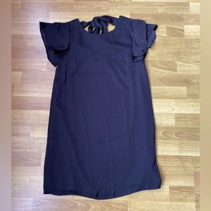 Black Open Back Tie Dress